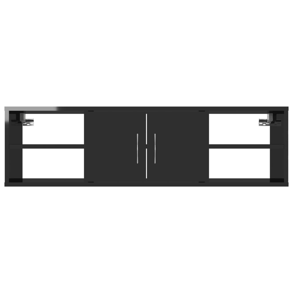 Wandregal Hochglanz-Schwarz 102x30x29 cm Holzwerkstoff