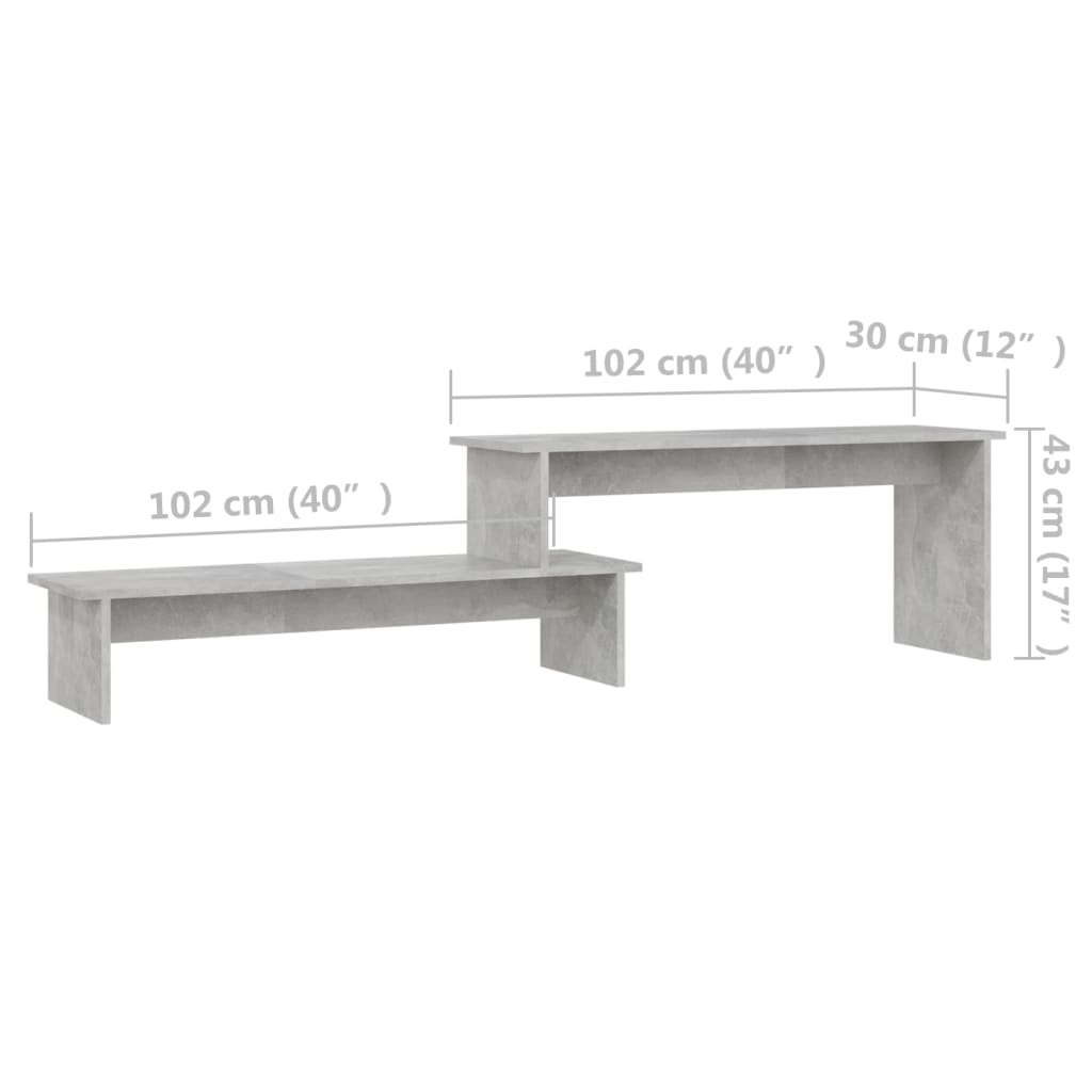 TV-Schrank Betongrau 180x30x43 cm Holzwerkstoff