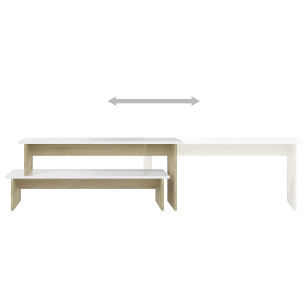 TV-Schrank Sonoma-Eiche Weiß 180x30x43 cm Holzwerkstoff