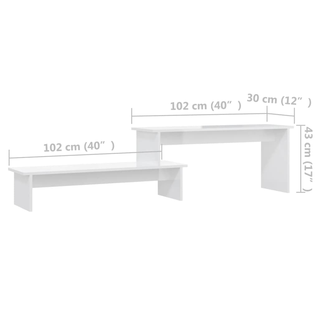 TV-Schrank Hochglanz-Weiß 180x30x43 cm Holzwerkstoff