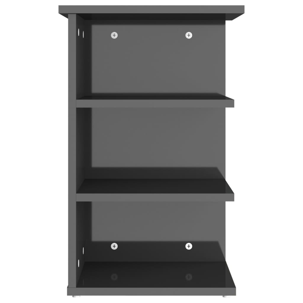 Beistellregal Hochglanz-Grau 35x35x55 cm Holzwerkstoff