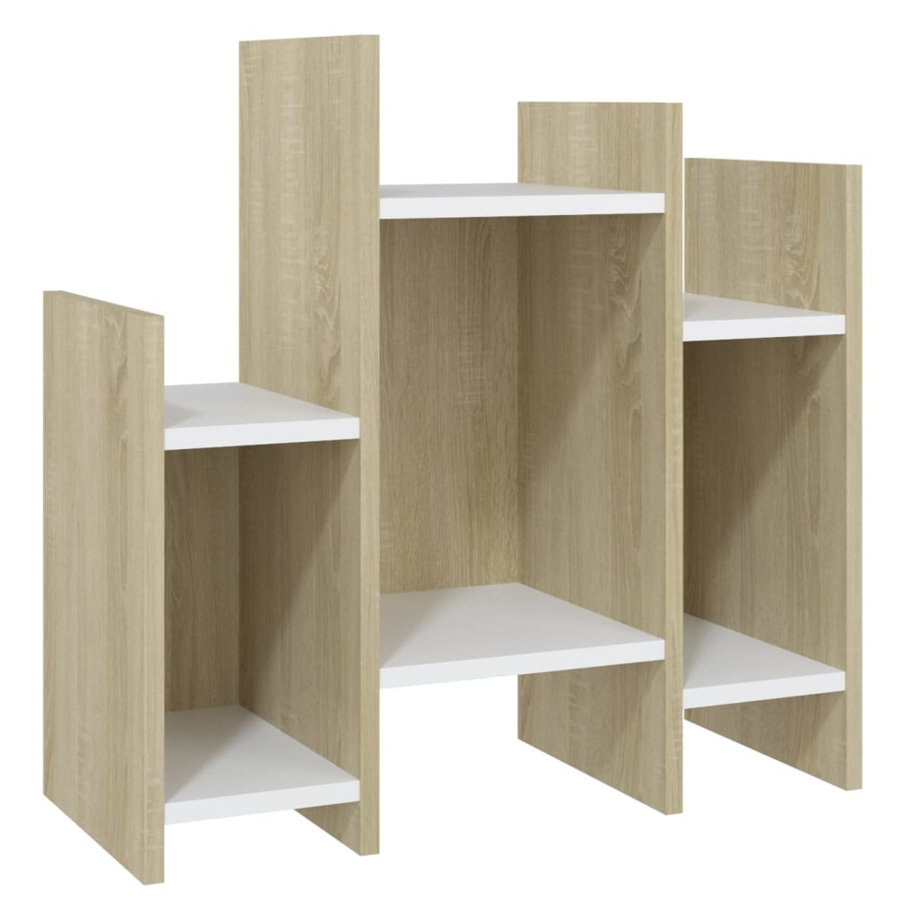 Regalschrank Sonoma-Eiche Weiß 60x26x60 cm Holzwerkstoff