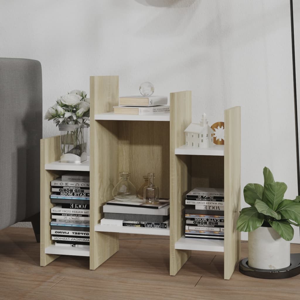 Regalschrank Sonoma-Eiche Weiß 60x26x60 cm Holzwerkstoff
