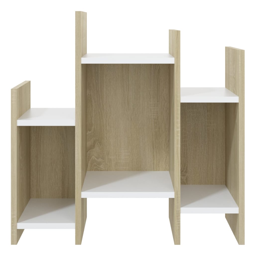 Regalschrank Sonoma-Eiche Weiß 60x26x60 cm Holzwerkstoff