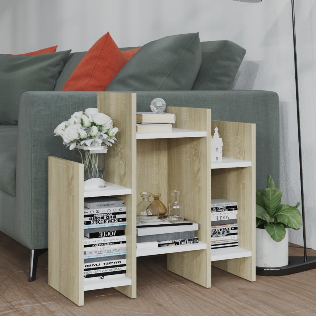 Regalschrank Sonoma-Eiche Weiß 60x26x60 cm Holzwerkstoff