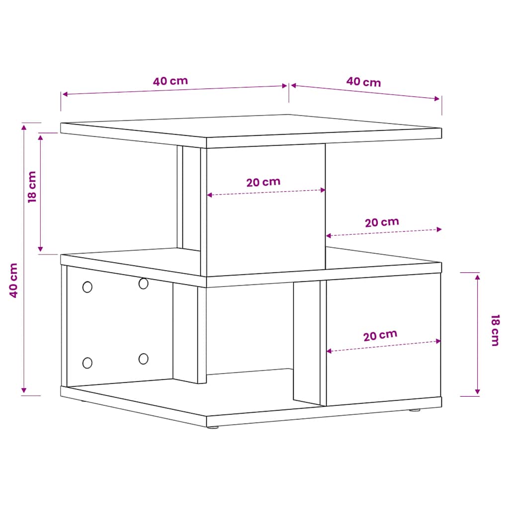 Beistelltisch Betongrau 40x40x40 cm Holzwerkstoff
