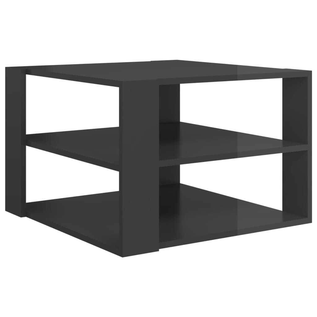 Couchtisch Hochglanz-Grau 60x60x40 cm Holzwerkstoff
