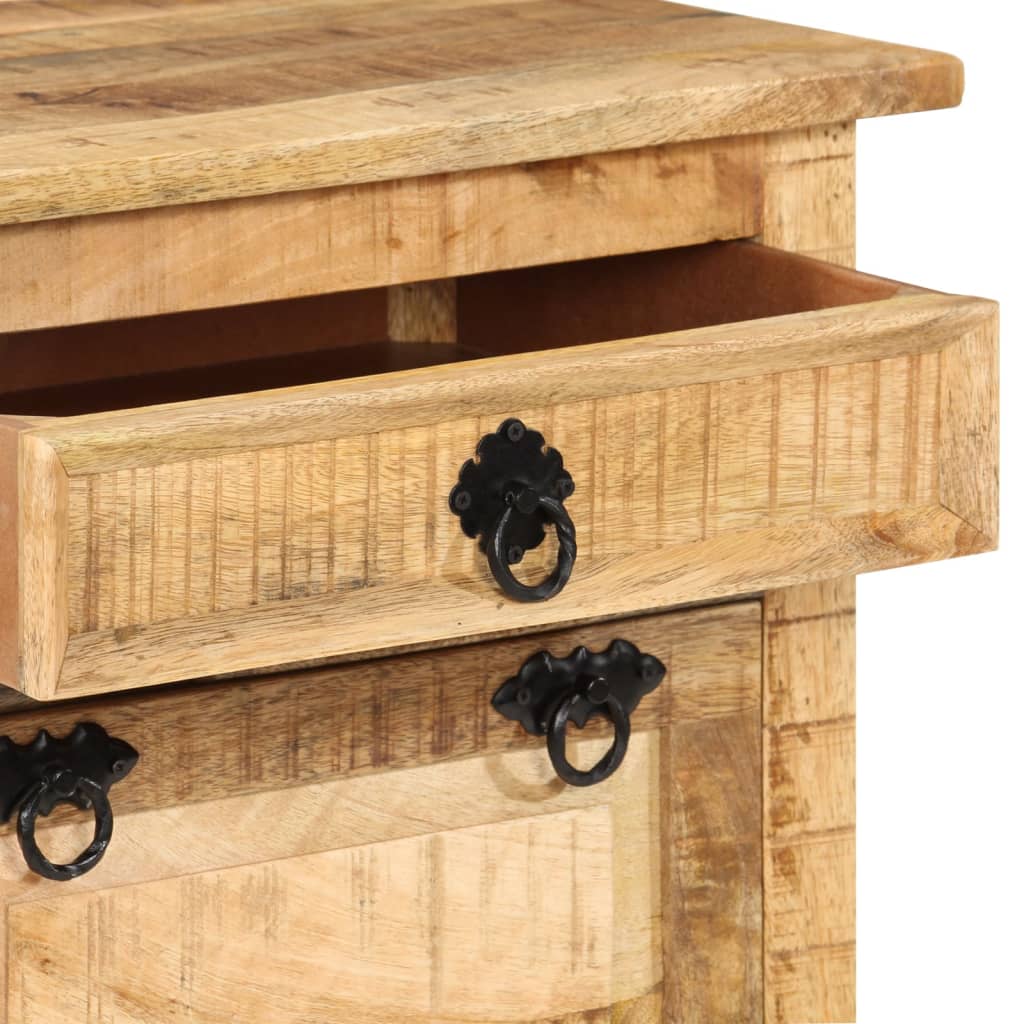 Schuhschrank mit 4 Fächern und Schublade Massivholz Mango