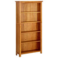 Bücherregal 5 Fächer 70x22x140 cm Massivholz Eiche