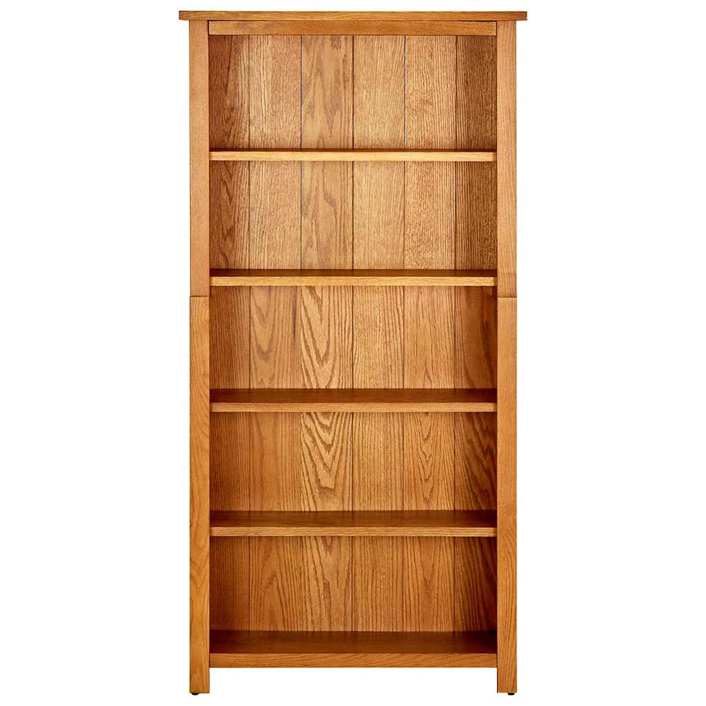 Bücherregal 5 Fächer 70x22x140 cm Massivholz Eiche