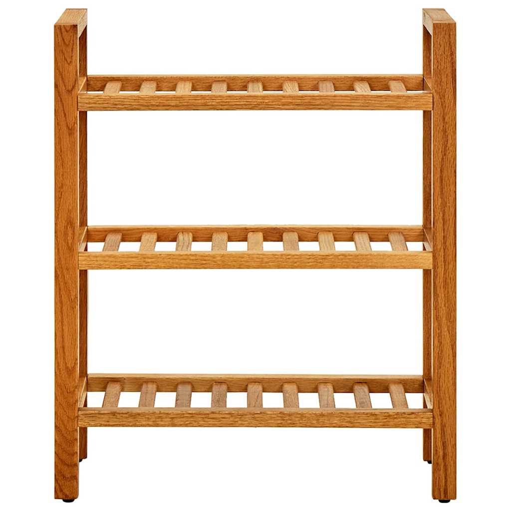 Schuhregal mit 3 Etagen 50x27x60 cm Massivholz Eiche