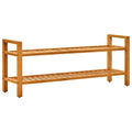 Schuhregal mit 2 Etagen 100x27x40 cm Massivholz Eiche