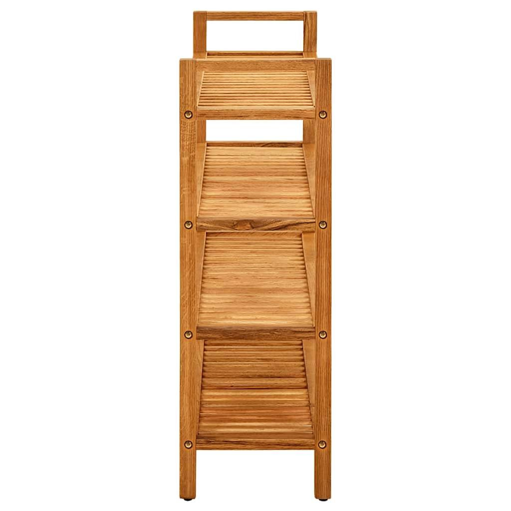 Schuhregal mit 4 Etagen 100x27x80 cm Massivholz Eiche