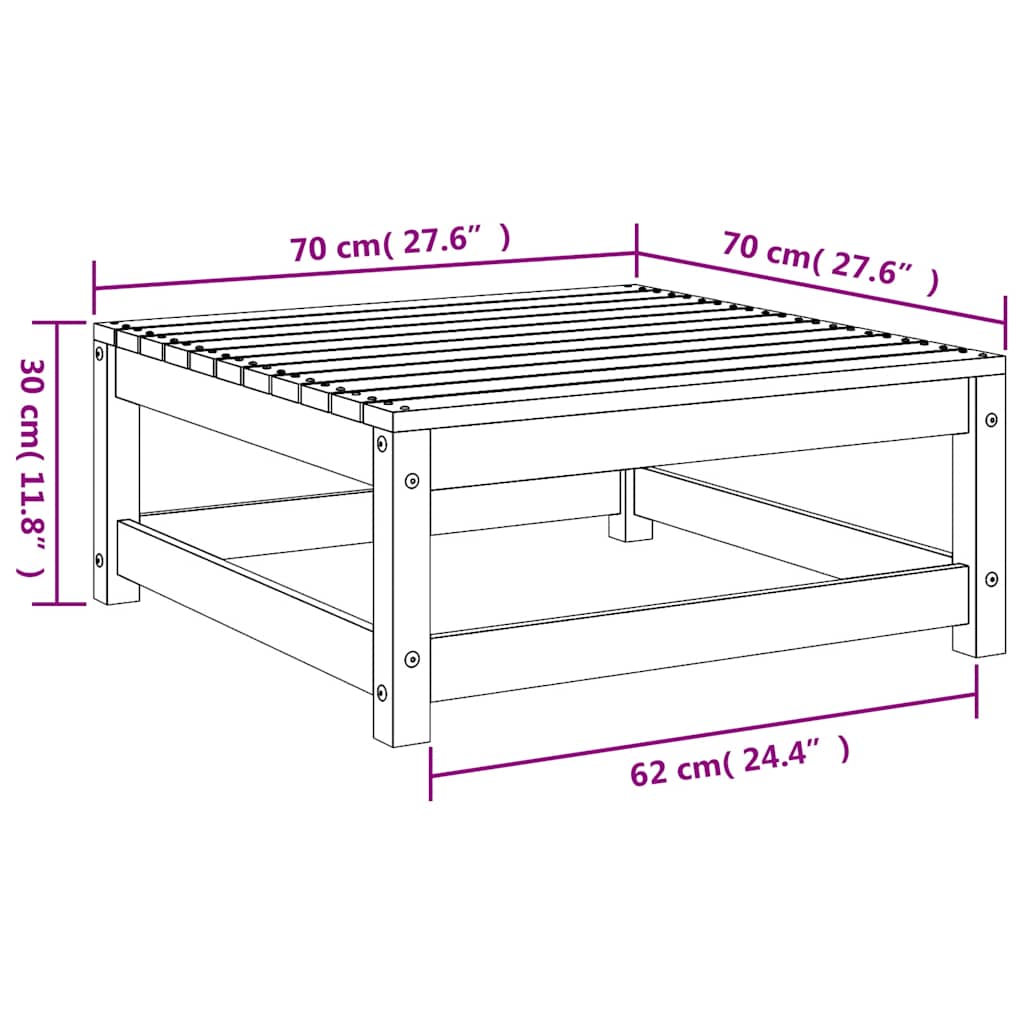 2-tlg. Garten-Lounge-Set mit Kissen Kiefer Massivholz
