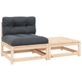 2-tlg. Garten-Lounge-Set mit Kissen Massivholz Kiefer