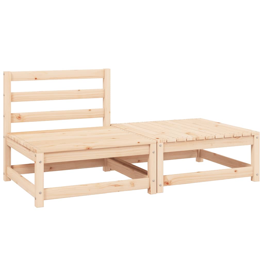 2-tlg. Garten-Lounge-Set mit Kissen Massivholz Kiefer