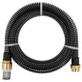 Saugschlauch mit Messing-Anschlüssen Schwarz 1,1" 4 m PVC