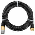 Saugschlauch mit Messing-Anschlüssen Schwarz 1,1" 7 m PVC
