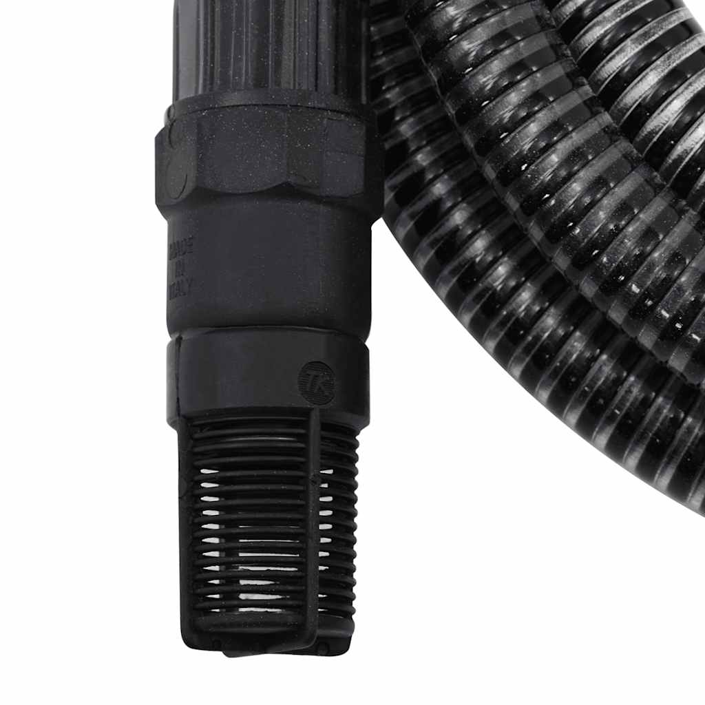 Saugschlauch mit PVC-Anschlüssen Schwarz 1" 7 m PVC