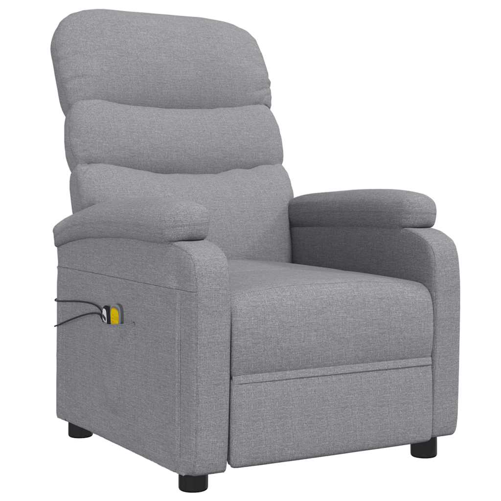 Massagesessel Elektrisch Hellgrau Stoff
