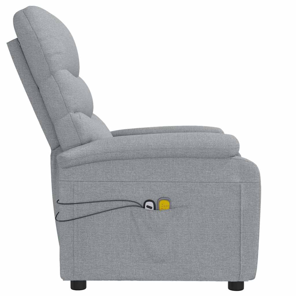 Massagesessel Elektrisch Hellgrau Stoff