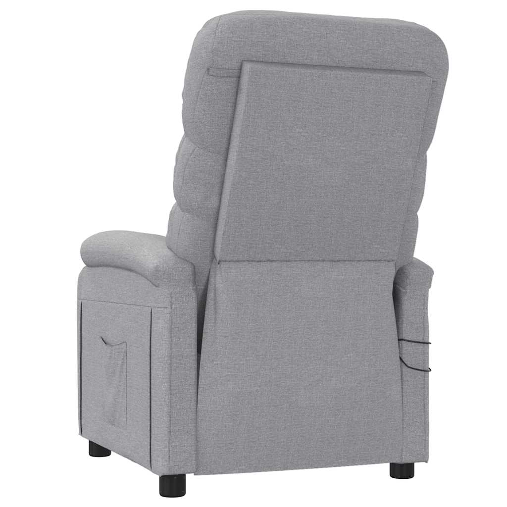 Massagesessel Elektrisch Hellgrau Stoff
