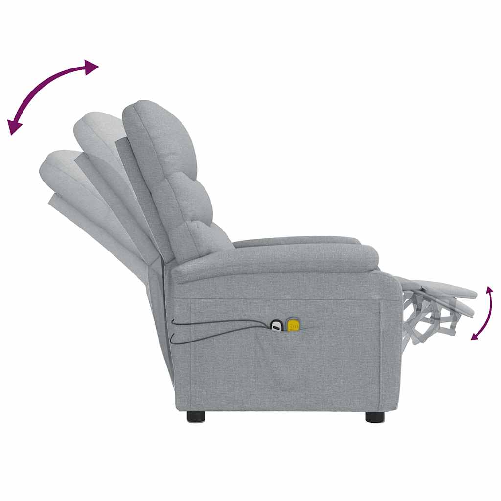 Massagesessel Elektrisch Hellgrau Stoff