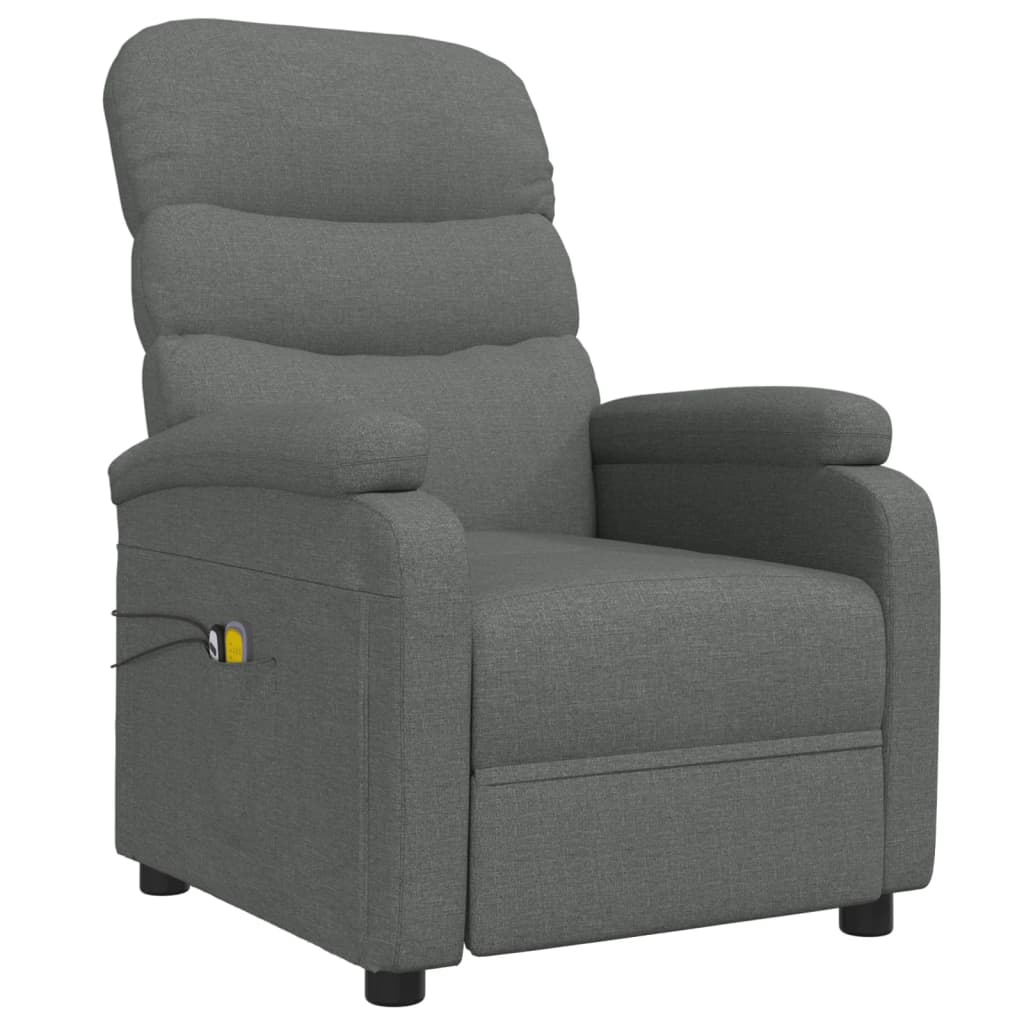 Massagesessel Elektrisch Dunkelgrau Stoff