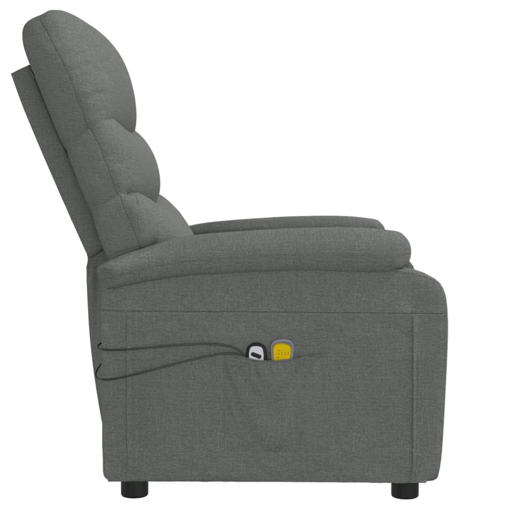 Massagesessel Elektrisch Dunkelgrau Stoff