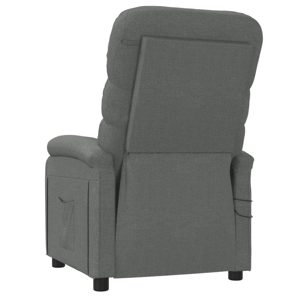 Massagesessel Elektrisch Dunkelgrau Stoff