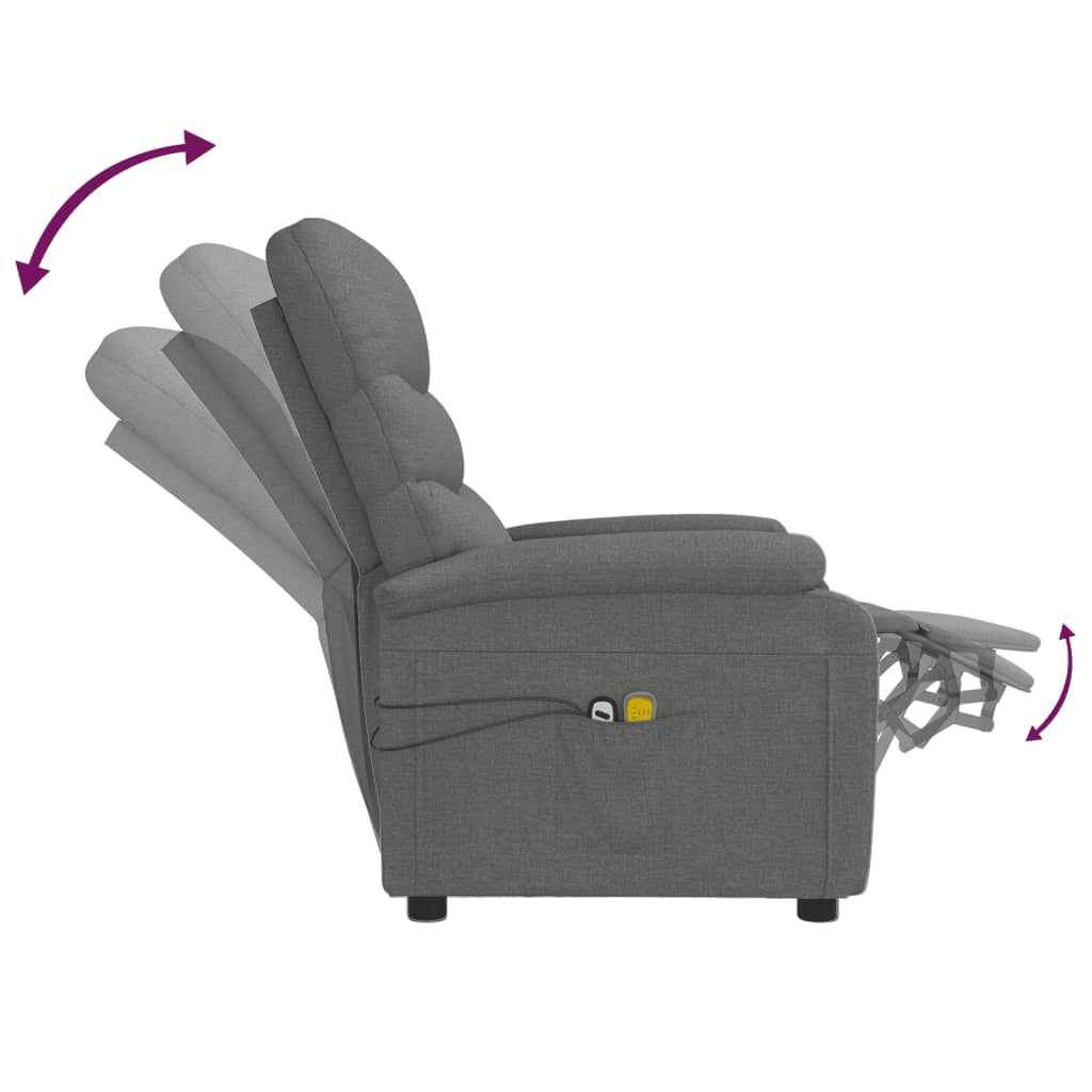 Massagesessel Elektrisch Dunkelgrau Stoff