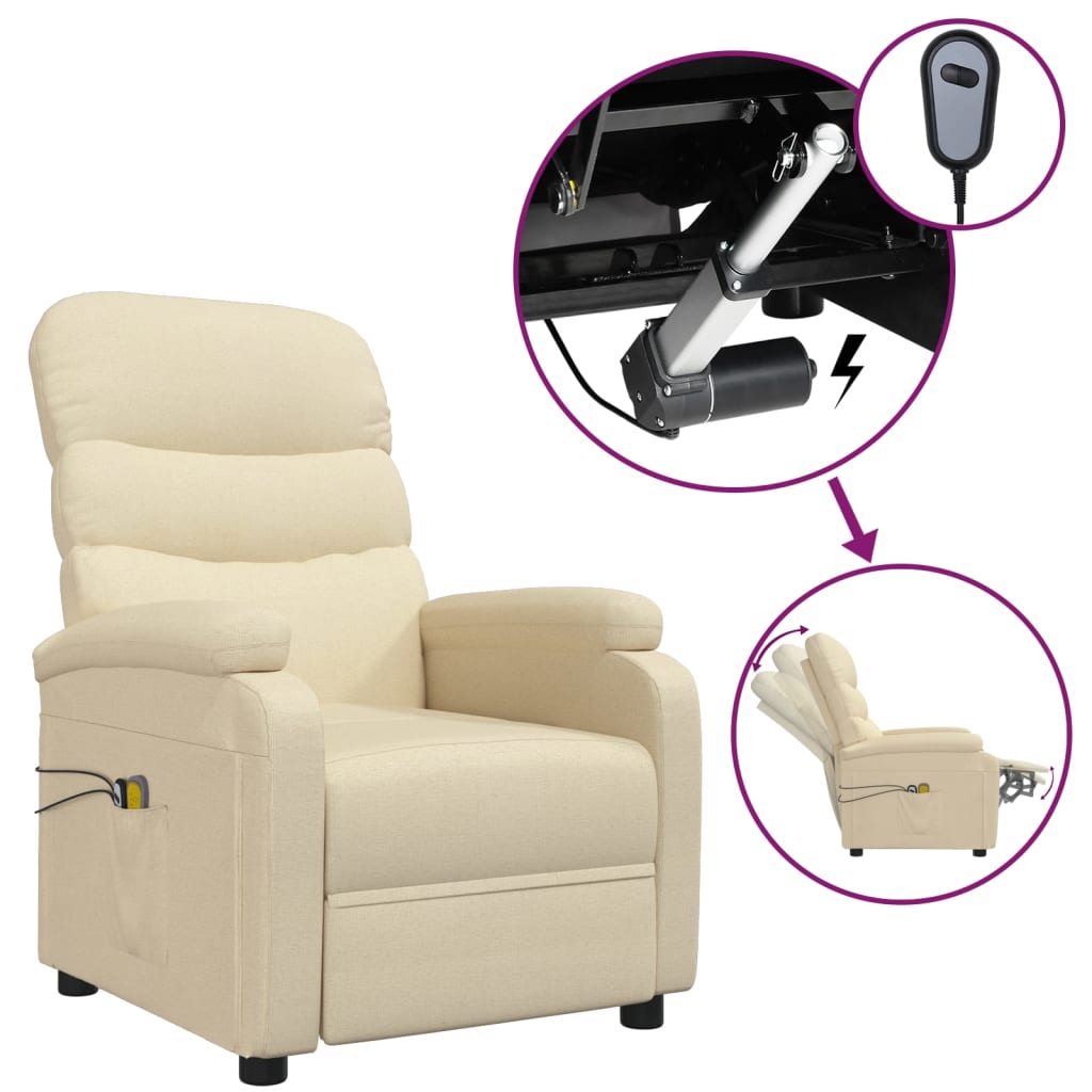 Massagesessel Elektrisch Creme Stoff