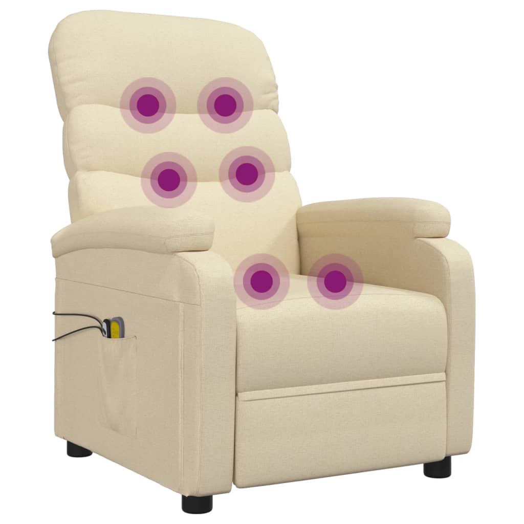 Massagesessel Elektrisch Creme Stoff