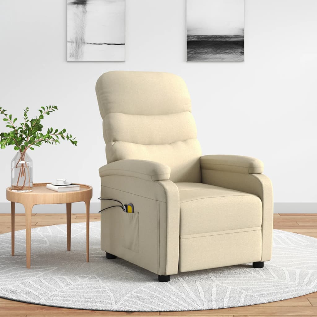 Massagesessel Elektrisch Creme Stoff