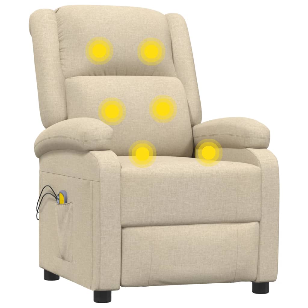 Massagesessel Elektrisch Creme Stoff