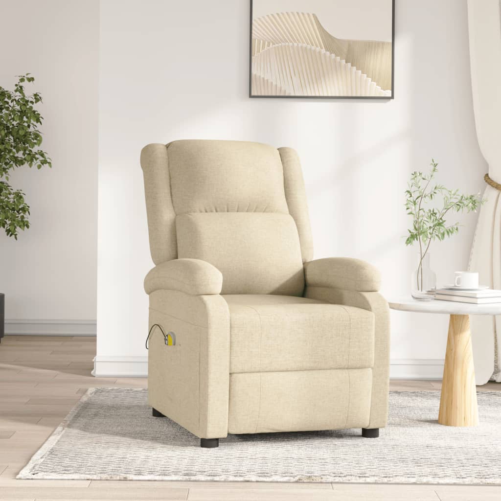Massagesessel Elektrisch Creme Stoff