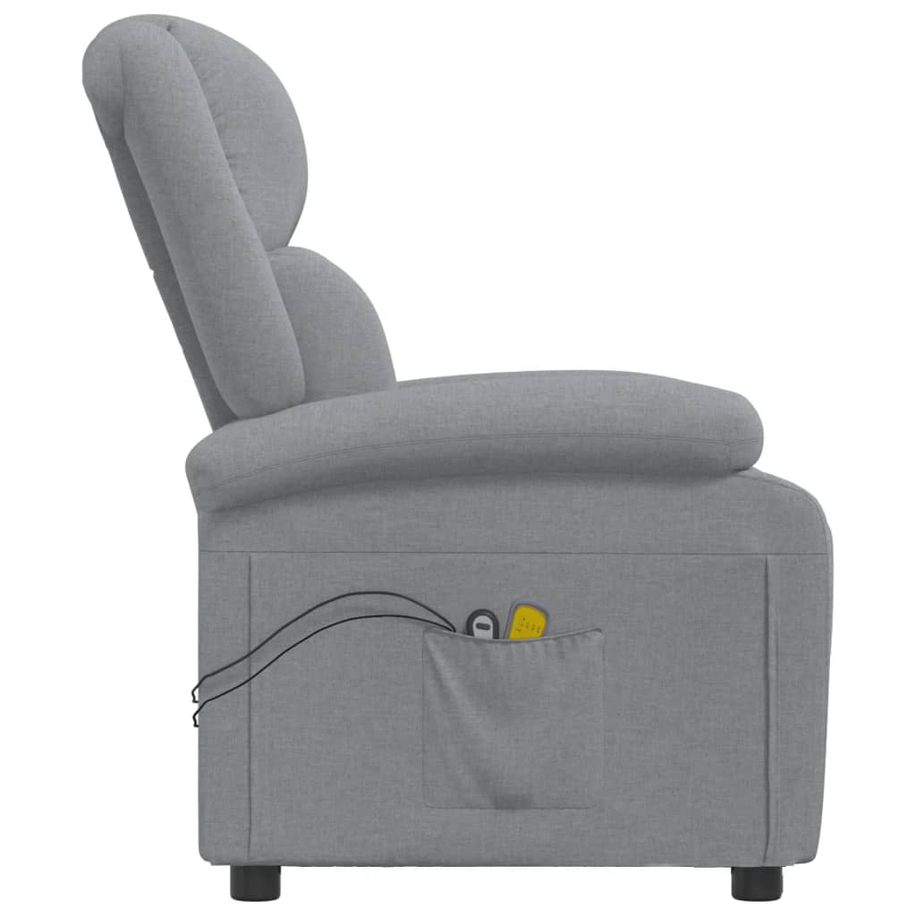 Massagesessel Elektrisch Hellgrau Stoff