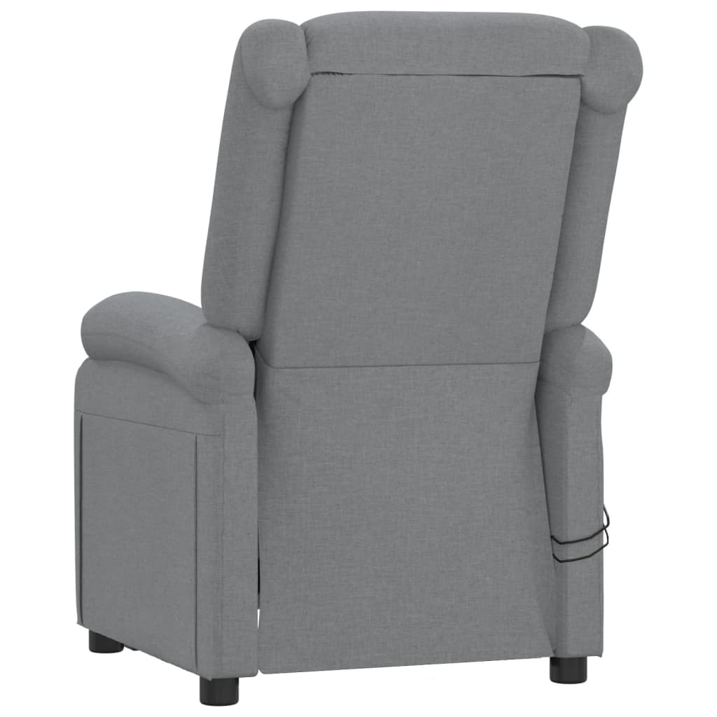 Massagesessel Elektrisch Hellgrau Stoff