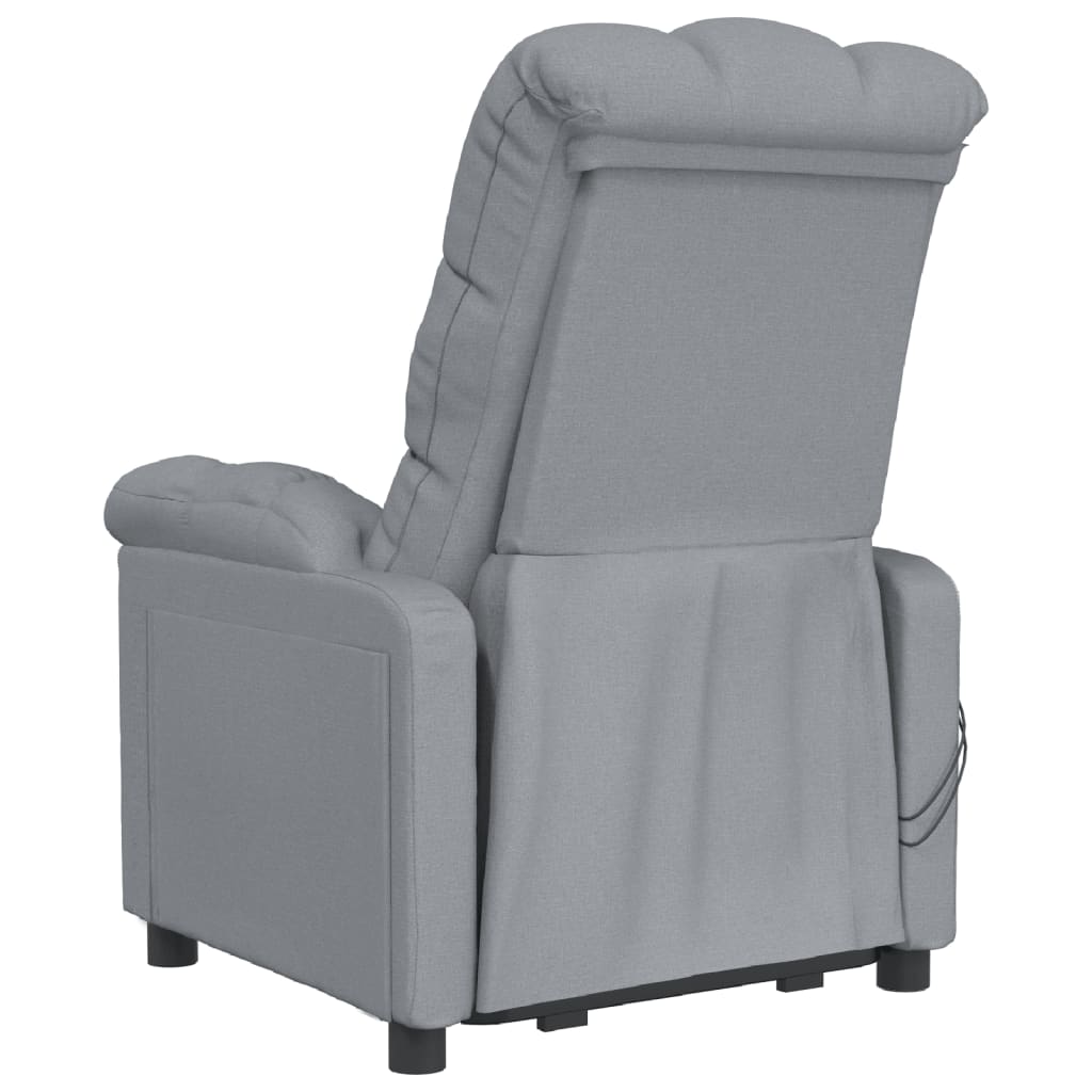 Massagesessel Elektrisch Hellgrau Stoff