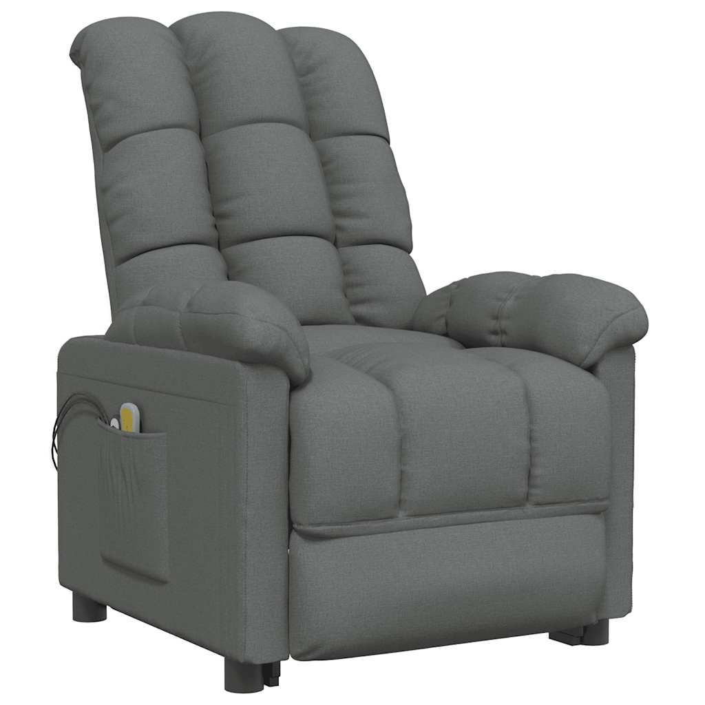 Massagesessel Elektrisch Dunkelgrau Stoff