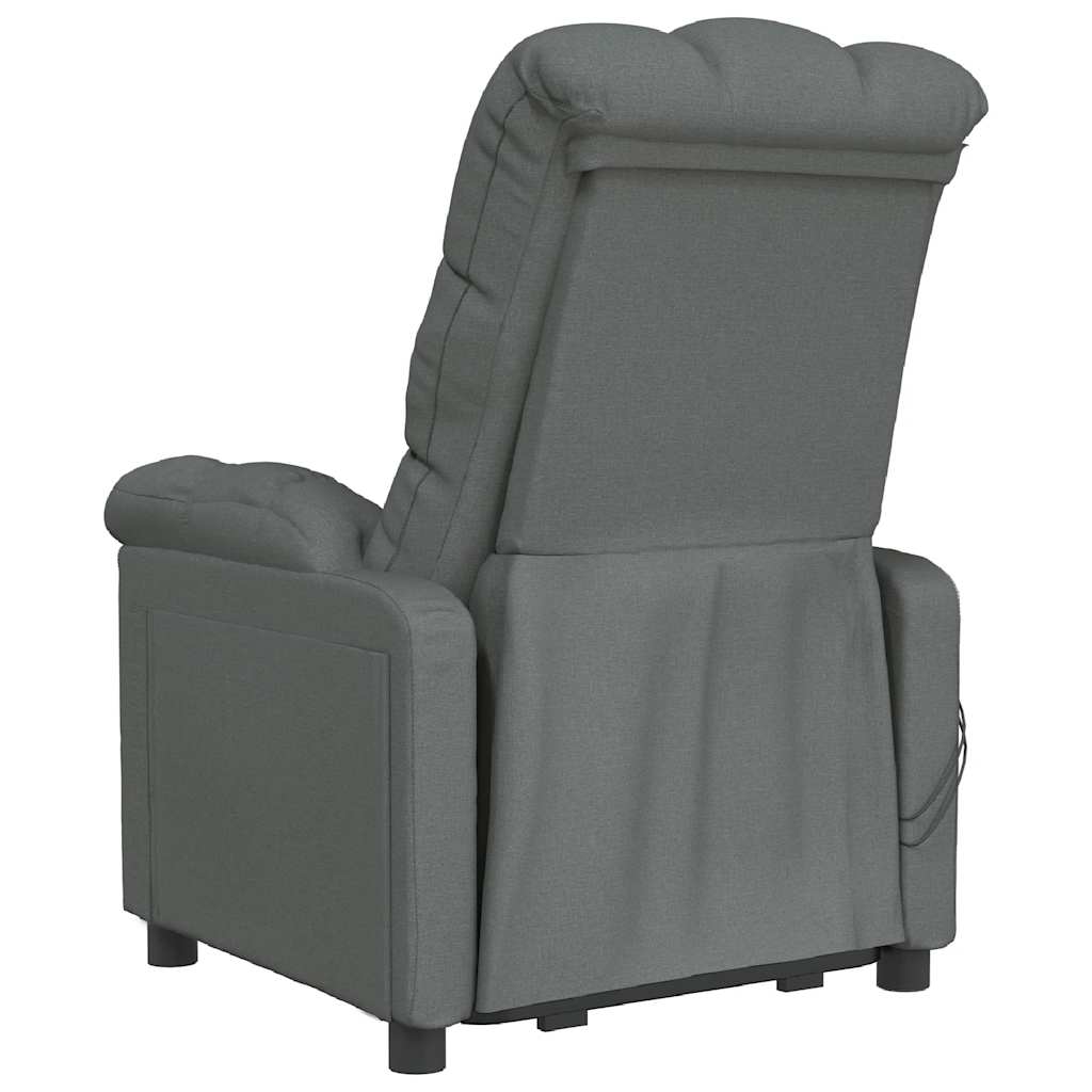 Massagesessel Elektrisch Dunkelgrau Stoff