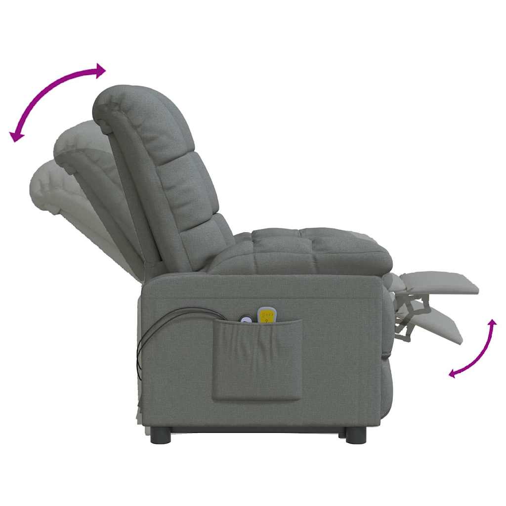 Massagesessel Elektrisch Dunkelgrau Stoff
