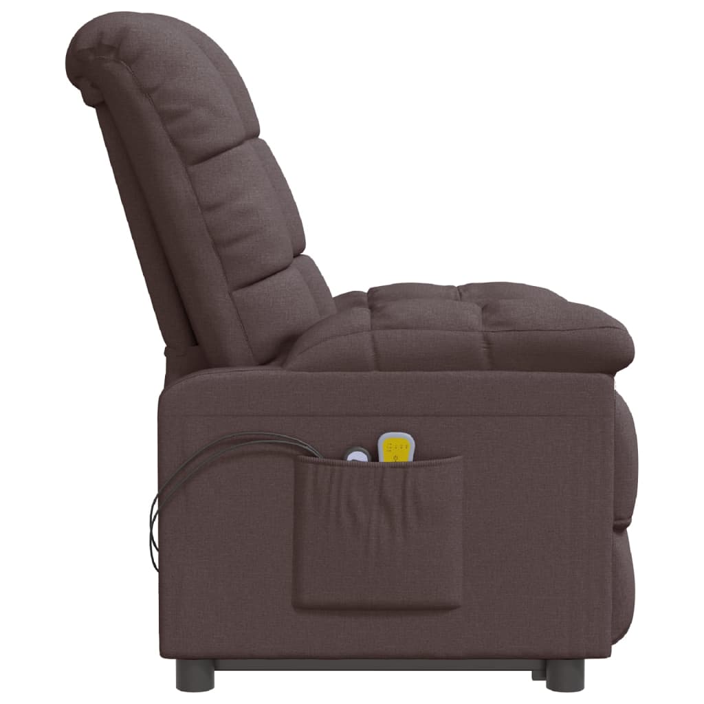 Massagesessel Elektrisch Dunkelbraun Stoff
