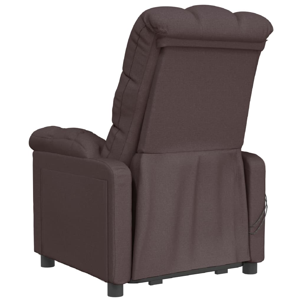 Massagesessel Elektrisch Dunkelbraun Stoff