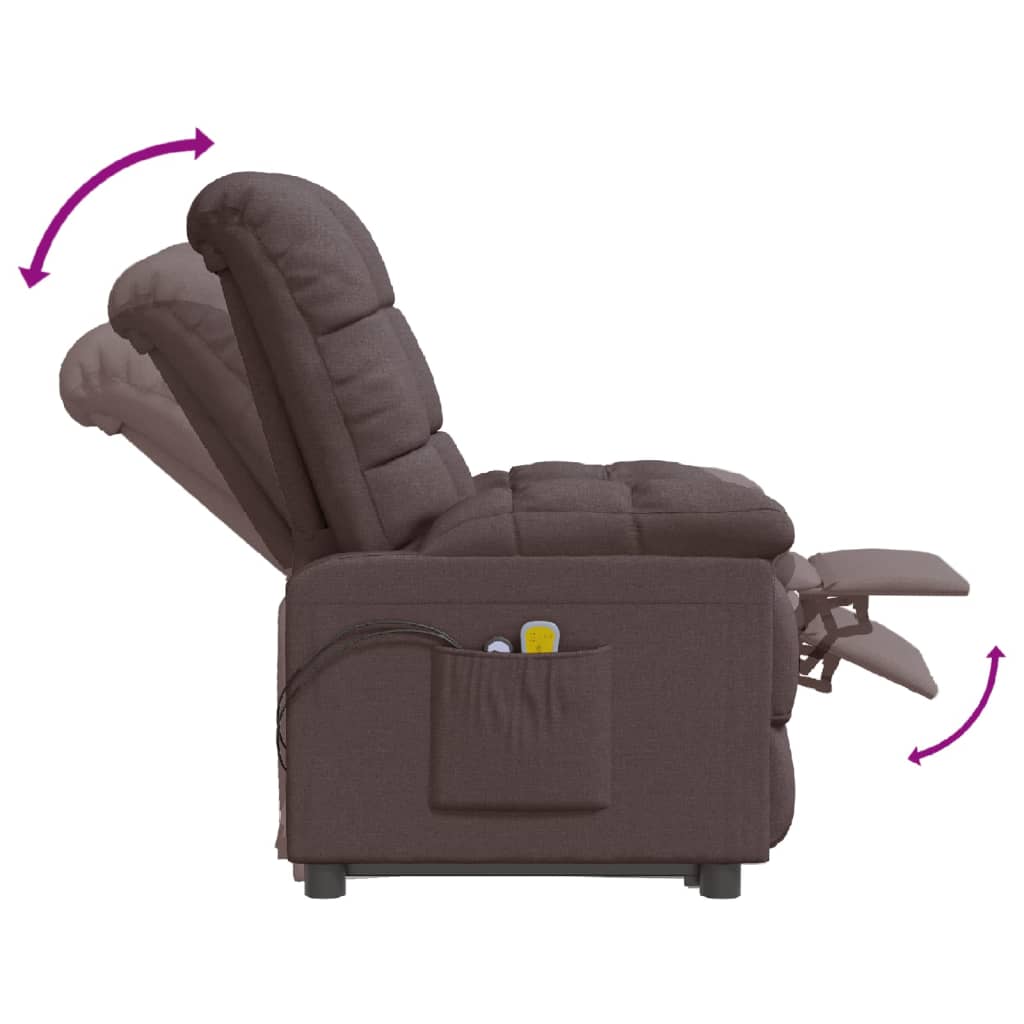 Massagesessel Elektrisch Dunkelbraun Stoff