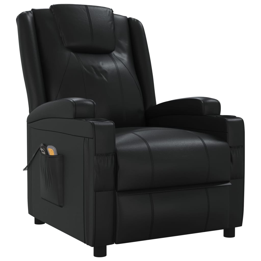 Massagesessel Elektrisch Schwarz Kunstleder