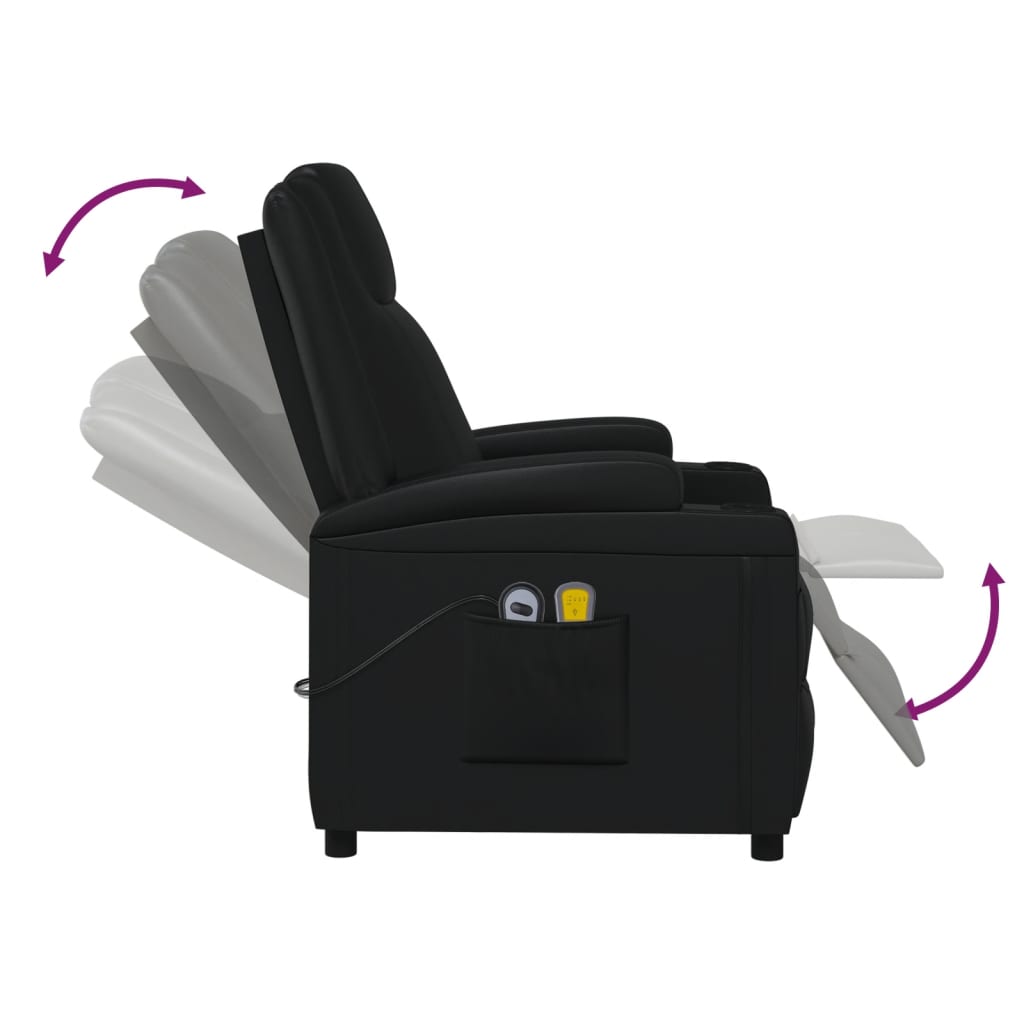 Massagesessel Elektrisch Schwarz Kunstleder