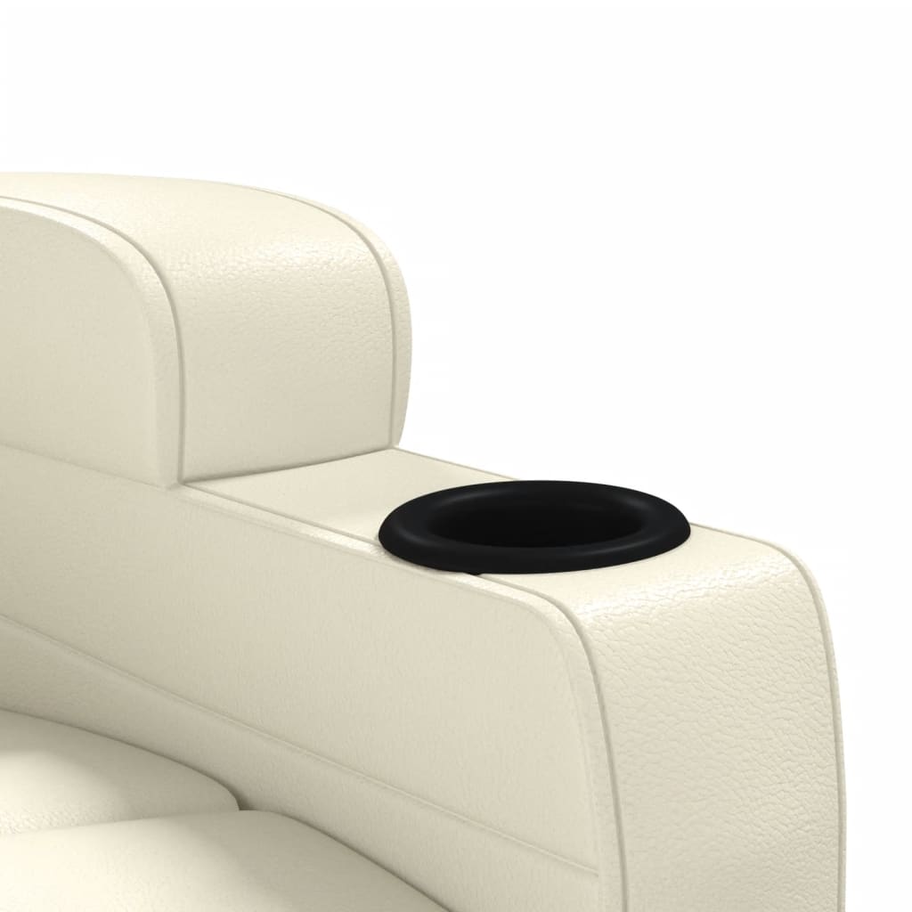 Massagesessel Elektrisch Cremeweiß Kunstleder