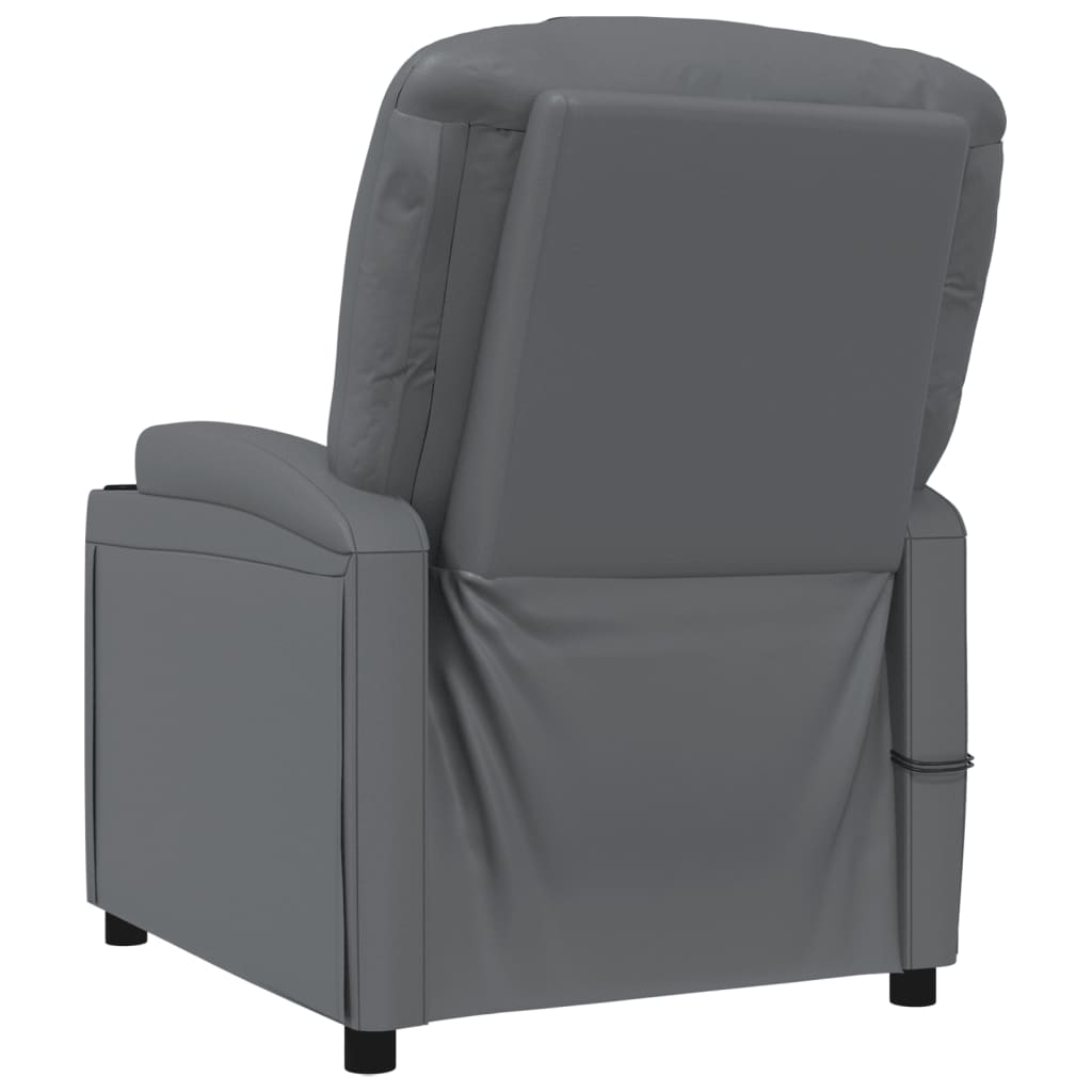 Massagesessel Elektrisch Anthrazit Kunstleder