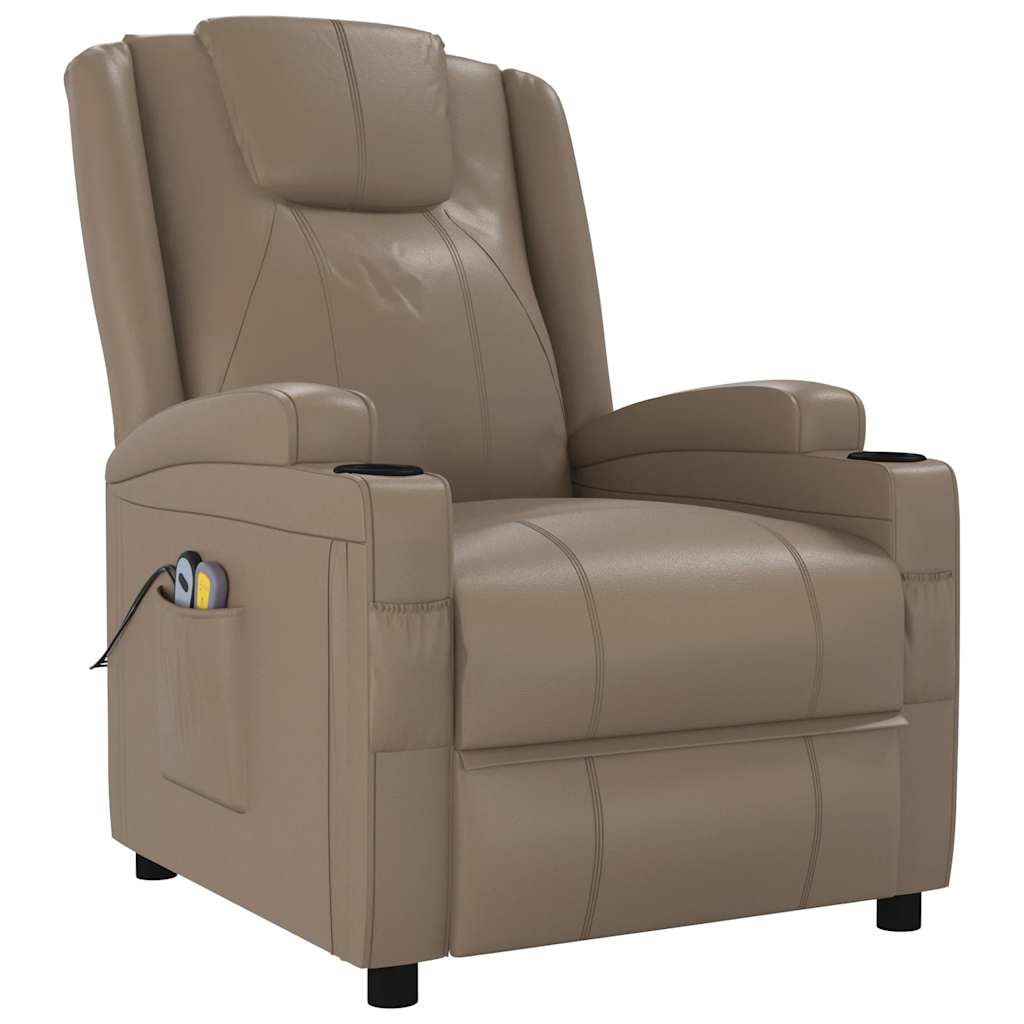 Massagesessel Elektrisch Cappuccino-Braun Kunstleder